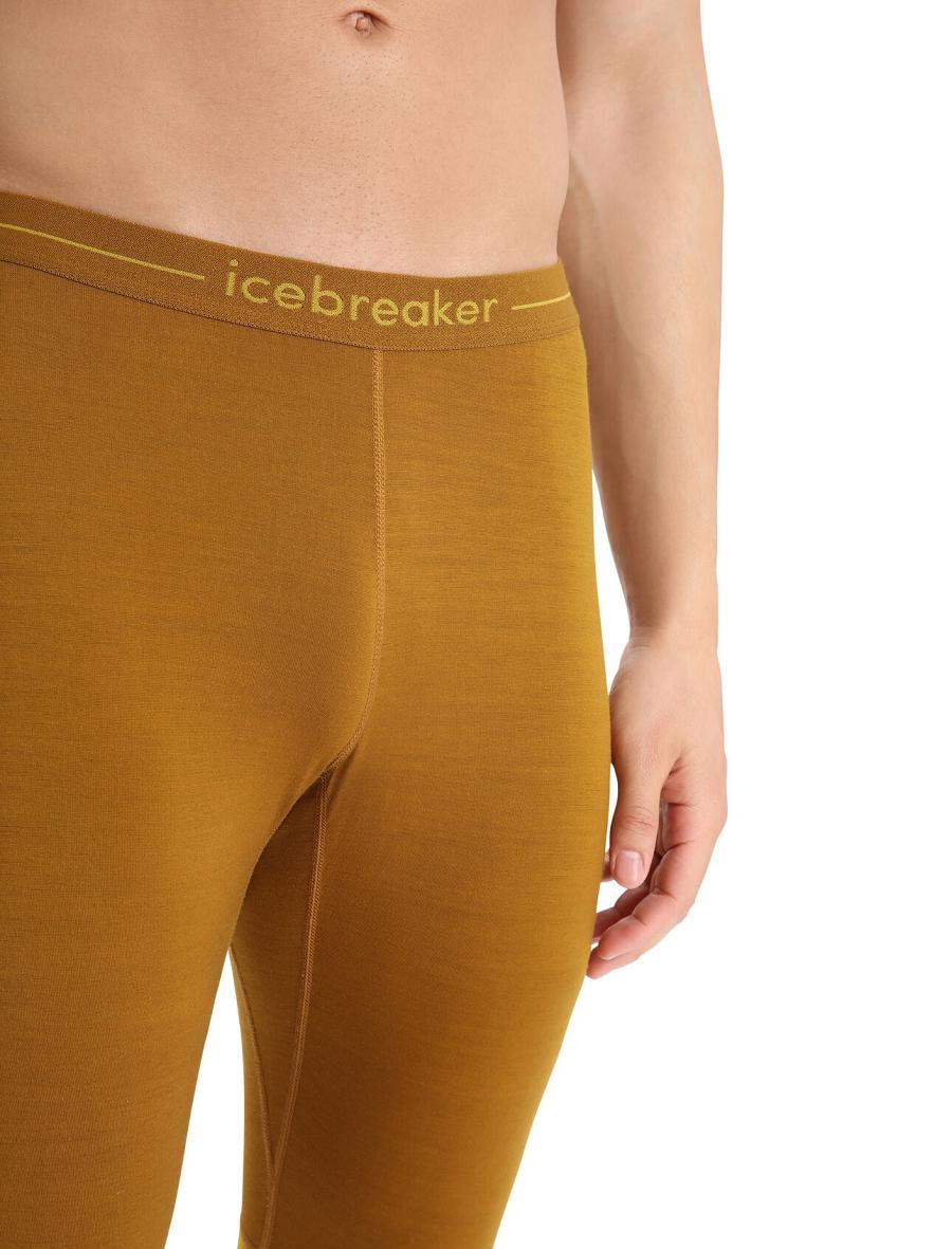 Men's Icebreaker 200 ZoneKnit™ Merino Leggings Clove / Silent Gold | CA 1827RVDW